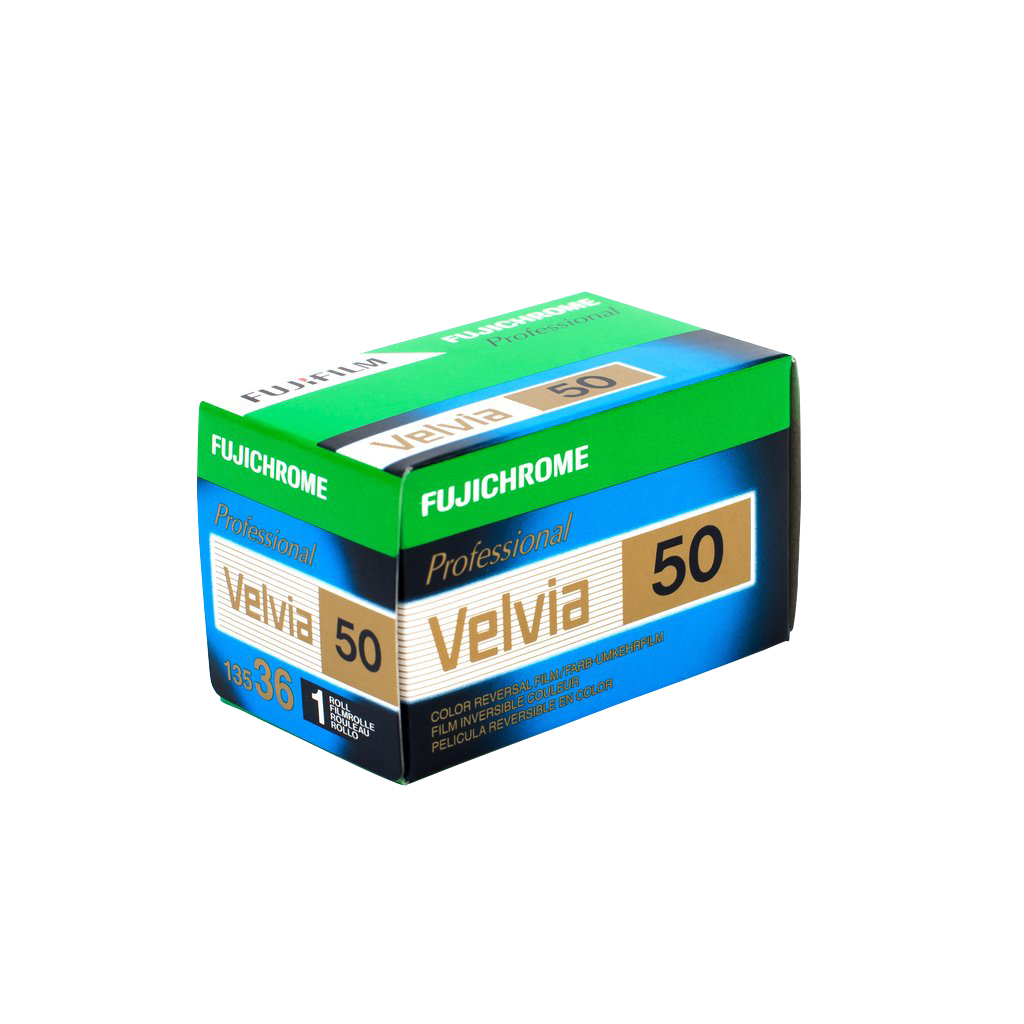 <h5>Fujichrome Velvia 50</h5>
Professional, high-image quality, daylight-type color reversal film with superb granularity, and world-class levels of image color saturation and vibrancy.
Precise modulation, vivid color reproduction and excellent image quality make this the ideal film for nature, fashion, products, interiors, and artwork photography.
Exceptional performance, ISO speed rating of 50, excellent results in push-/pull processing for a wide range of exposures - from -1/2 to +1 stop, enabling a wider array of photo opportunities.<br>
Available formats: 35mm, 120 and 5x4 <h5>Fujichrome Velvia 50</h5>
Professional, high-image quality, daylight-type color reversal film with superb granularity, and world-class levels of image color saturation and vibrancy.
Precise modulation, vivid color reproduction and excellent image quality make this the ideal film for nature, fashion, products, interiors, and artwork photography.
Exceptional performance, ISO speed rating of 50, excellent results in push-/pull processing for a wide range of exposures - from -1/2 to +1 stop, enabling a wider array of photo opportunities.<br>
Available formats: 35mm, 120 and 5x4