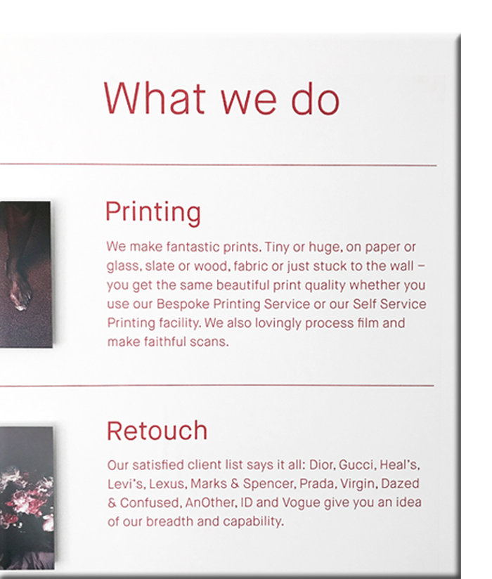 <h5>Art Signage</h5>
As well as creating artworks, our Direct to Media printer can also create signs for any location - whether it be part of an exhibition or for outside use. <h5>Art Signage</h5>
As well as creating artworks, our Direct to Media printer can also create signs for any location - whether it be part of an exhibition or for outside use.