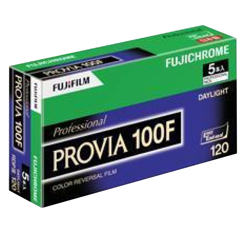 <h5>Fujichrome Provia 100F</h5>
Professional-quality, medium-speed, daylight-type color reversal film with ultrafine grain, designed to provide medium color saturation and contrast.
Suited to a wide range of applications, such as product, landscape, nature and fashion photography as well as portraiture.
Suitable for all types of subject matter, along with minimal variation in performance even in long exposures and the ability to be push-processed up to +2 stops with excellent results.<br>
Available formats: 35mm, 120 and 5x4 <h5>Fujichrome Provia 100F</h5>
Professional-quality, medium-speed, daylight-type color reversal film with ultrafine grain, designed to provide medium color saturation and contrast.
Suited to a wide range of applications, such as product, landscape, nature and fashion photography as well as portraiture.
Suitable for all types of subject matter, along with minimal variation in performance even in long exposures and the ability to be push-processed up to +2 stops with excellent results.<br>
Available formats: 35mm, 120 and 5x4